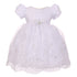 Rainkids Baby Girls White Sequins Embroidered Lace Cape Baptism Dress 0-24M - SophiasStyle.com